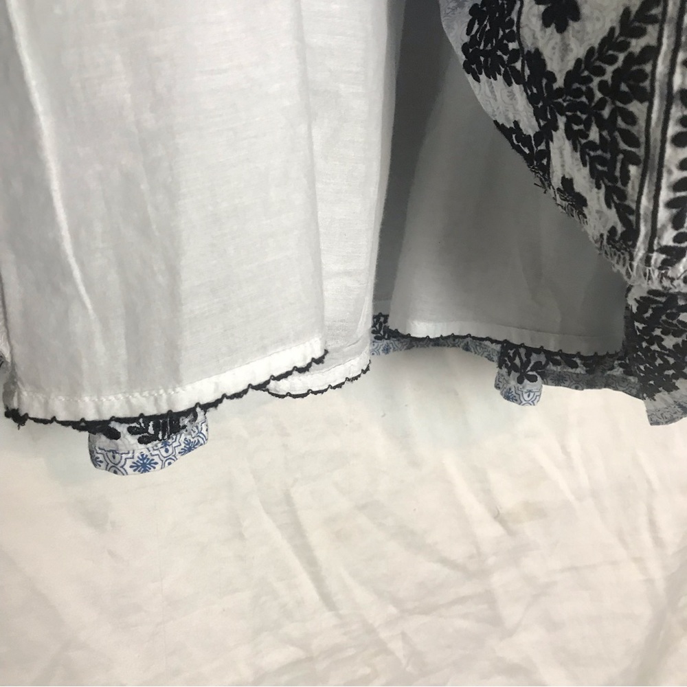 Moulinette Soeurs Coquette Blue Floral Embroidered Fit & Flare Dress Size 0 Boho - Picture 10 of 16